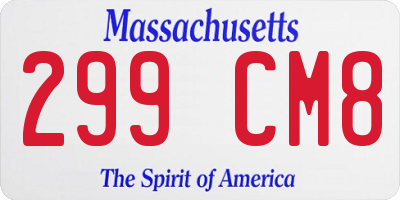 MA license plate 299CM8