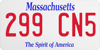 MA license plate 299CN5
