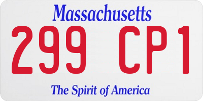 MA license plate 299CP1