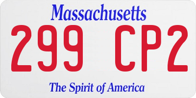 MA license plate 299CP2