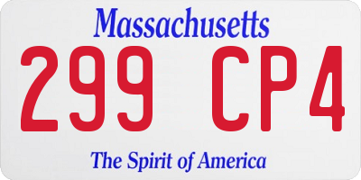 MA license plate 299CP4