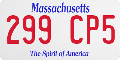 MA license plate 299CP5