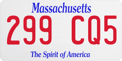 MA license plate 299CQ5