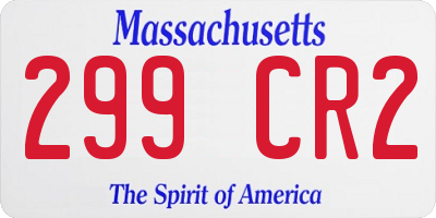 MA license plate 299CR2