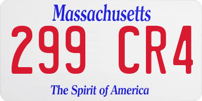 MA license plate 299CR4
