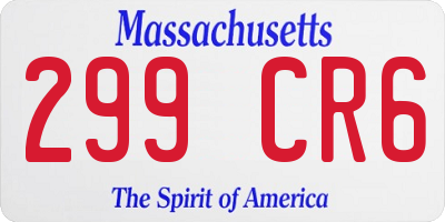 MA license plate 299CR6