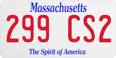 MA license plate 299CS2