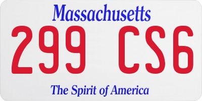 MA license plate 299CS6