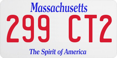 MA license plate 299CT2