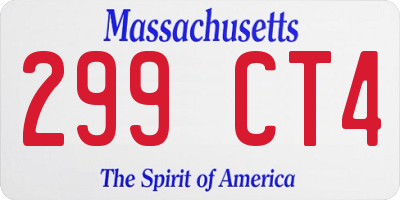 MA license plate 299CT4