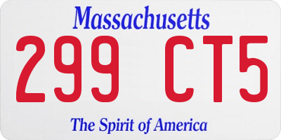 MA license plate 299CT5