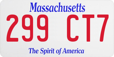 MA license plate 299CT7