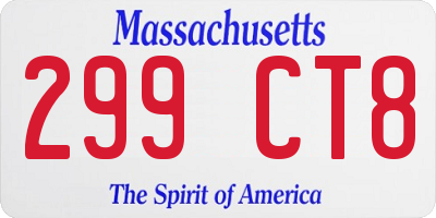 MA license plate 299CT8