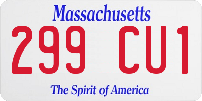 MA license plate 299CU1