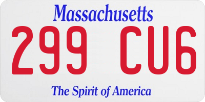 MA license plate 299CU6