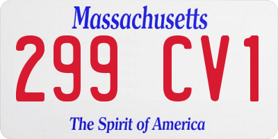 MA license plate 299CV1