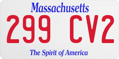MA license plate 299CV2