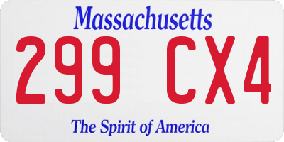 MA license plate 299CX4