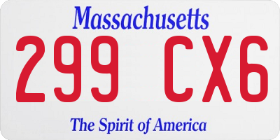 MA license plate 299CX6