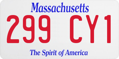 MA license plate 299CY1