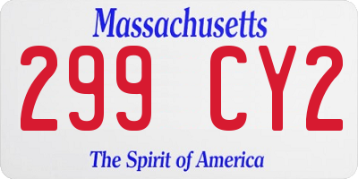 MA license plate 299CY2