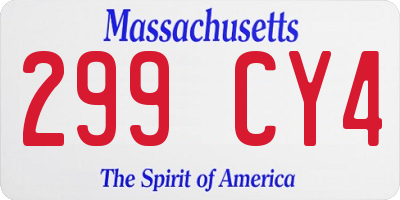 MA license plate 299CY4
