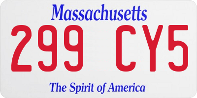 MA license plate 299CY5