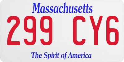 MA license plate 299CY6