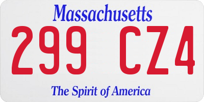 MA license plate 299CZ4