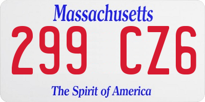 MA license plate 299CZ6