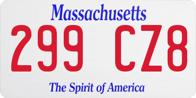 MA license plate 299CZ8