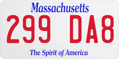 MA license plate 299DA8