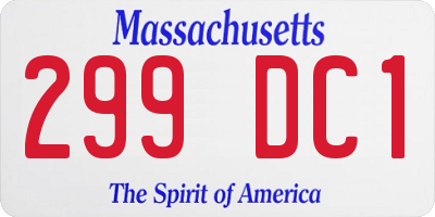 MA license plate 299DC1