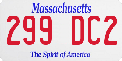 MA license plate 299DC2