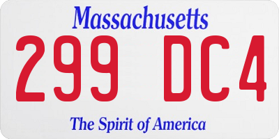 MA license plate 299DC4