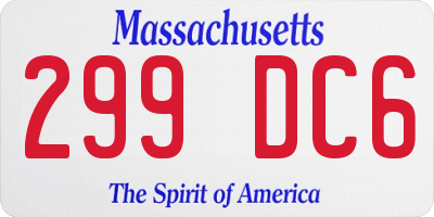 MA license plate 299DC6