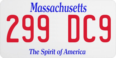 MA license plate 299DC9