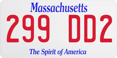 MA license plate 299DD2