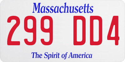 MA license plate 299DD4