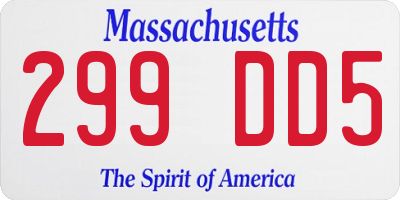 MA license plate 299DD5
