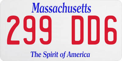 MA license plate 299DD6