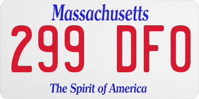 MA license plate 299DF0