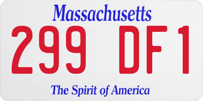 MA license plate 299DF1
