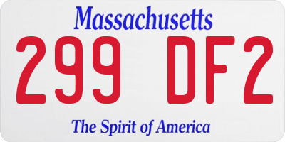 MA license plate 299DF2