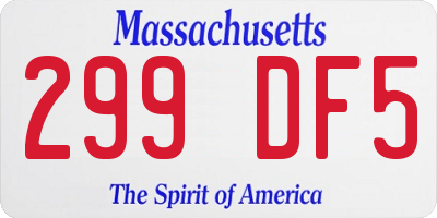 MA license plate 299DF5