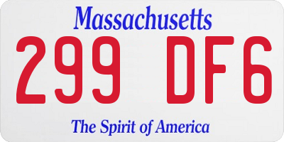 MA license plate 299DF6