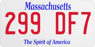MA license plate 299DF7
