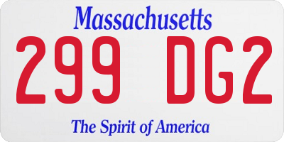 MA license plate 299DG2