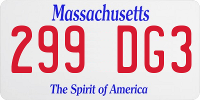 MA license plate 299DG3