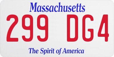 MA license plate 299DG4
